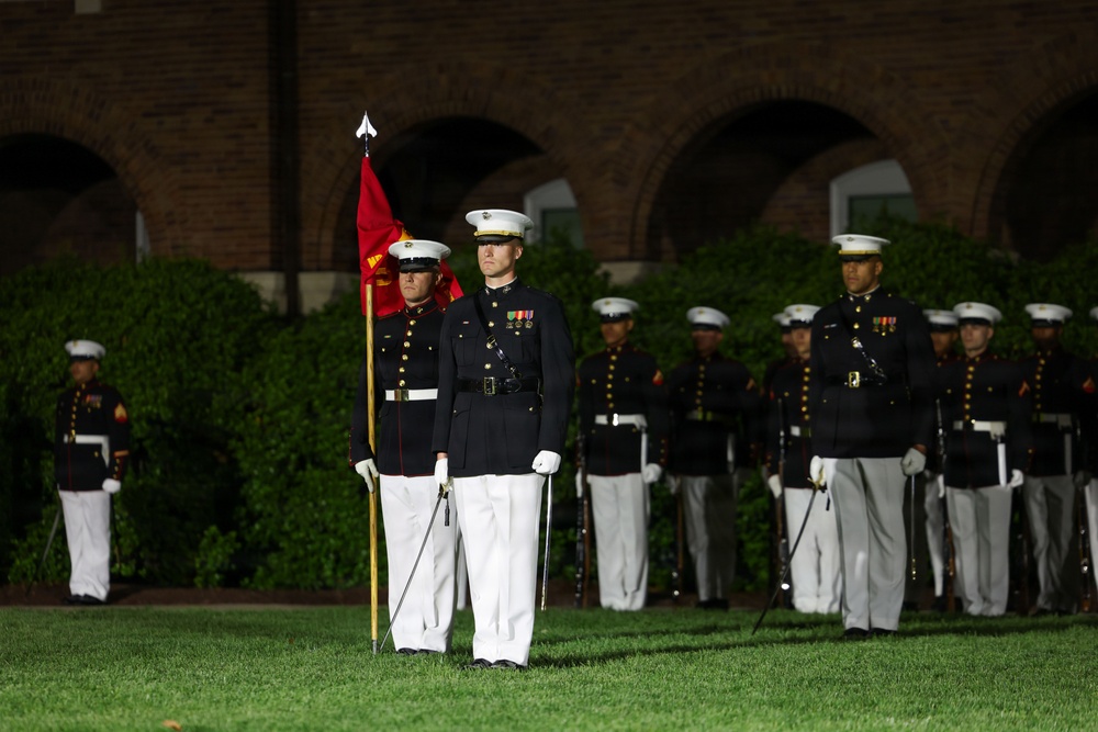 Marine Barracks Washington Hosts Col. Barnum at Evening Parade