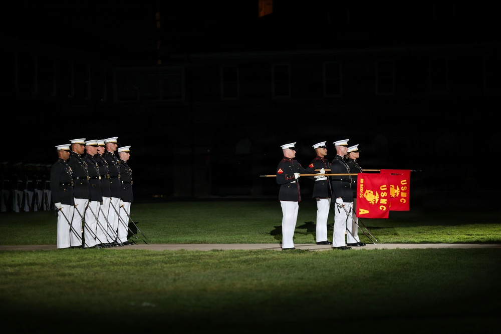 Marine Barracks Washington Hosts Col. Barnum at Evening Parade