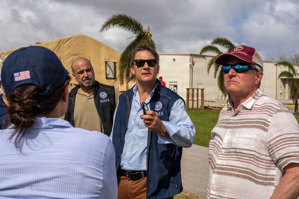 Officials survey public building damages across Saipan and visit American Red Cross shelter