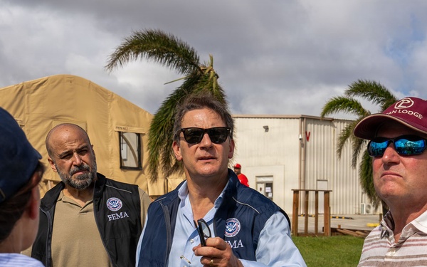 Officials survey public building damages across Saipan and visit American Red Cross shelter