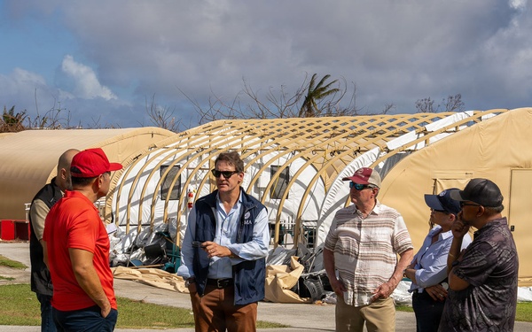 Officials survey public building damages across Saipan and visit American Red Cross shelter