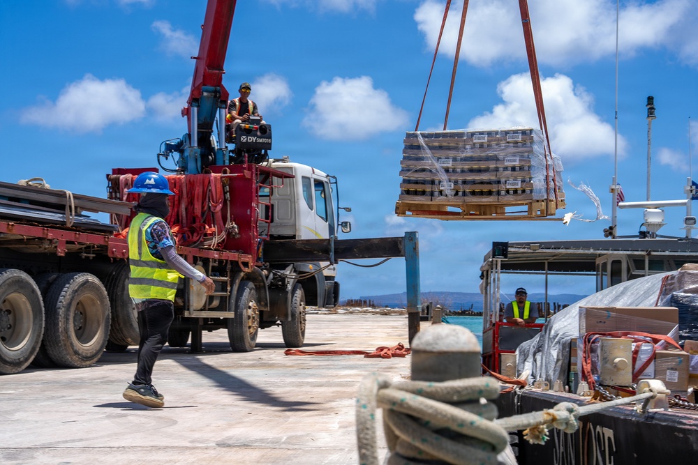 First Supply Boat Arrives in TInian, Commonwealth of the Northern Mariana Islands