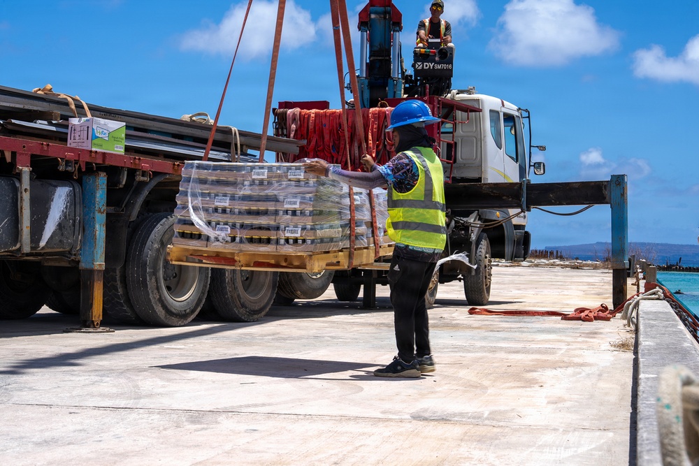 First Supply Boat Arrives in TInian, Commonwealth of the Northern Mariana Islands