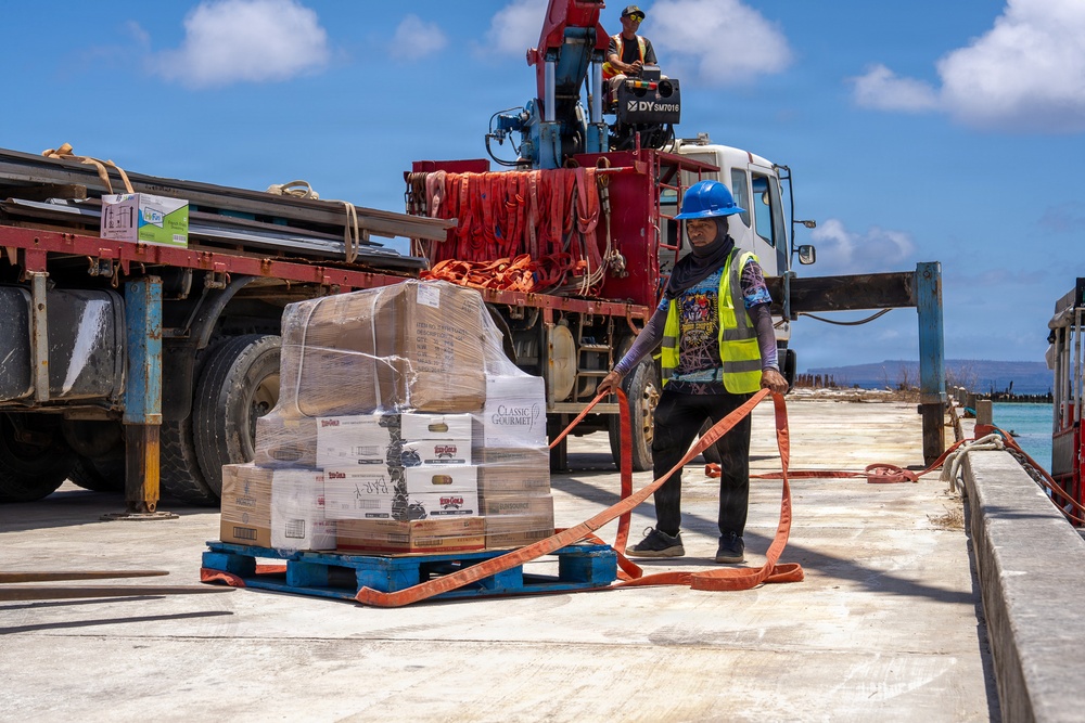 First Supply Boat Arrives in TInian, Commonwealth of the Northern Mariana Islands