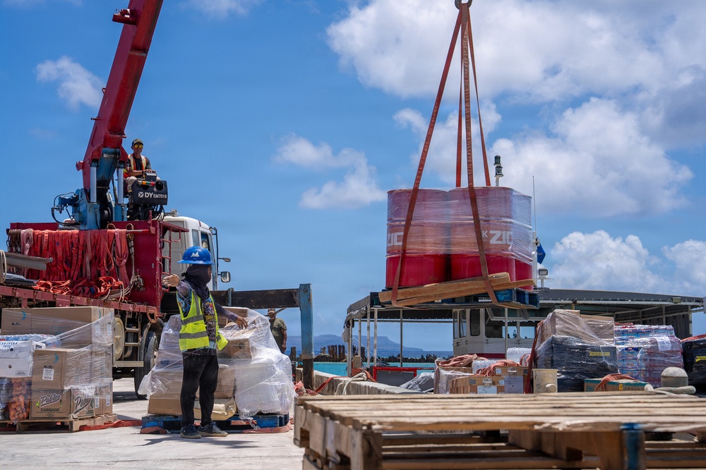 First Supply Boat Arrives in TInian, Commonwealth of the Northern Mariana Islands