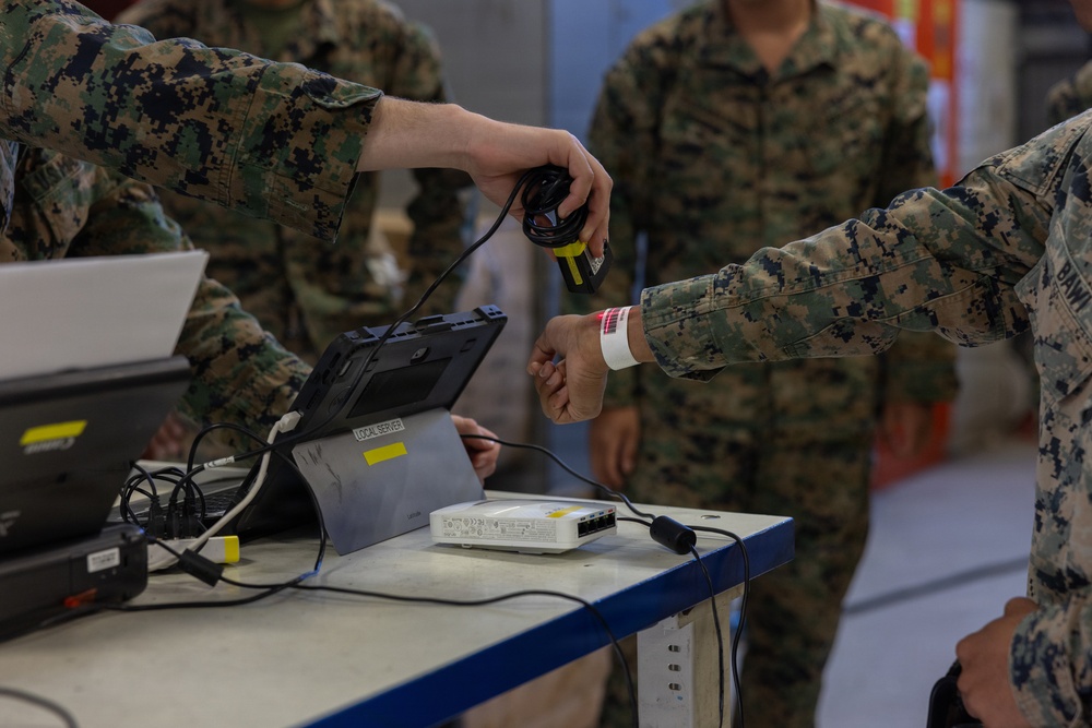 U.S. Marines conduct evacuation control center training in Sweden