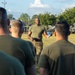 Marines attending 1st Sgts. Symposium Conduct physical training
