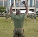 Marines attending 1st Sgts. Symposium Conduct physical training