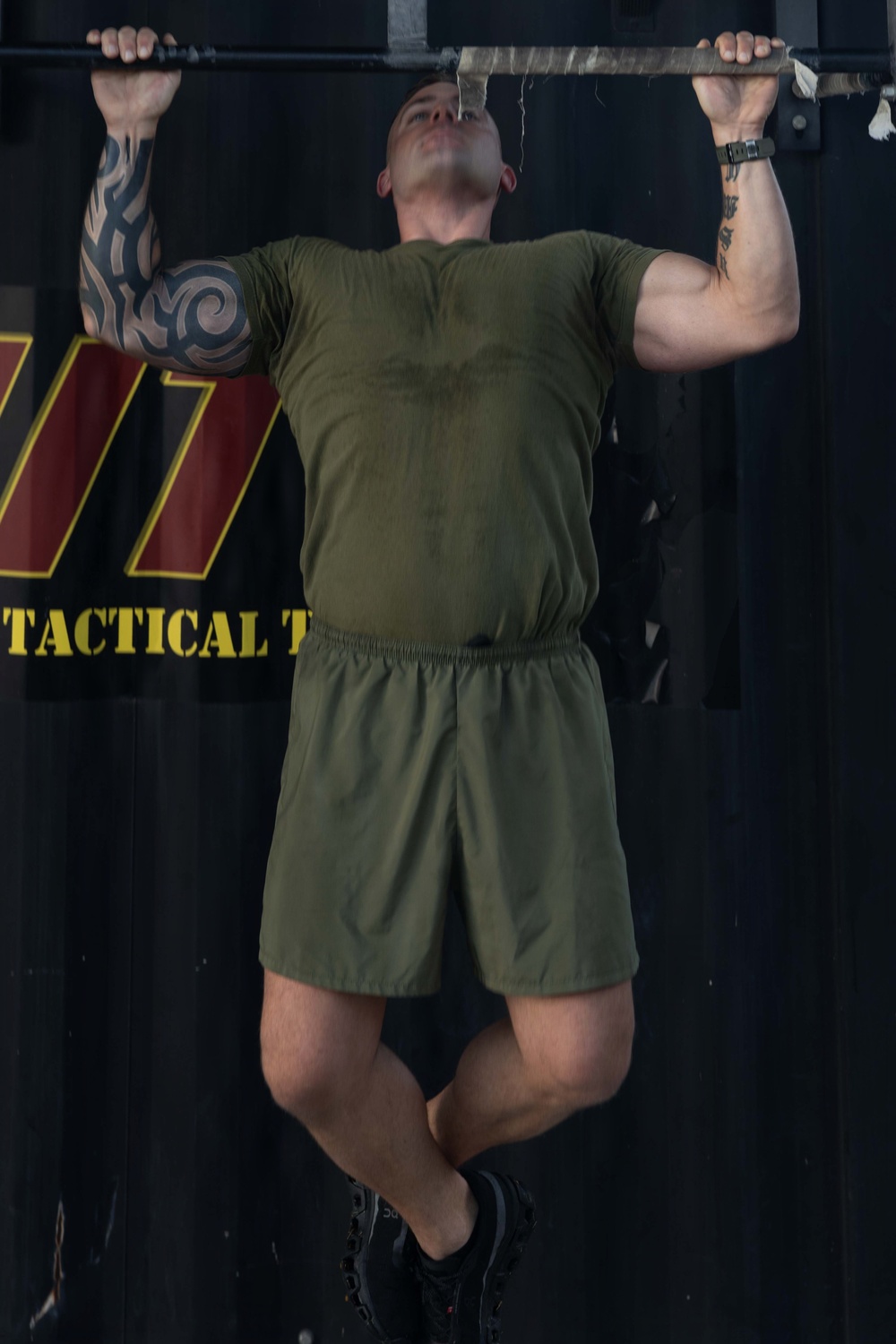 Marines attending 1st Sgts. Symposium Conduct physical training