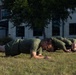 Marines attending 1st Sgts. Symposium Conduct physical training