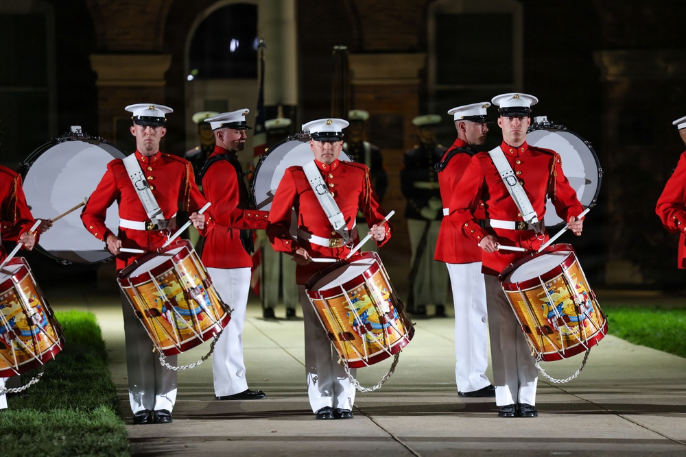 Marine Barracks Washington Hosts Col. Barnum at Evening Parade