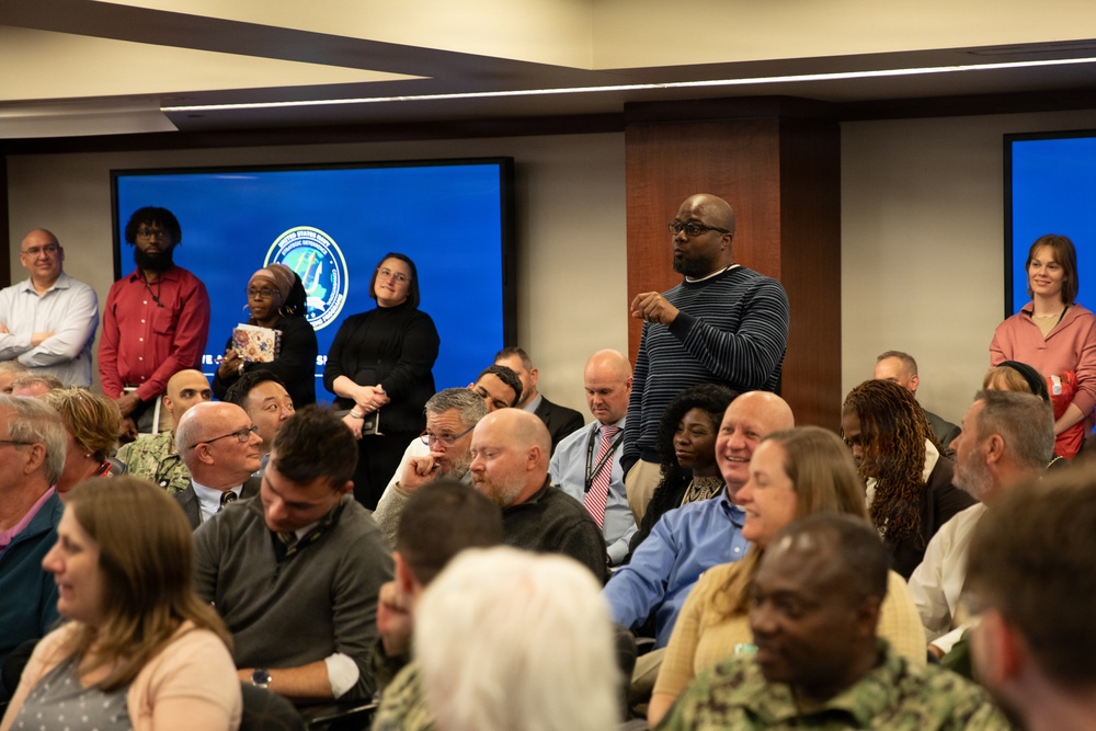 Vice Adm. Johnny Wolfe Jr. Addresses PAE SSP Workforce at Town Hall Event