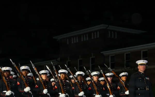 Marine Barracks Washington Hosts Col. Barnum at Evening Parade