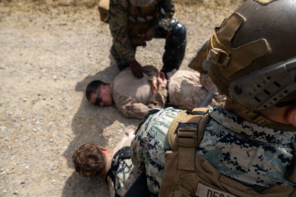 U.S. Marines with 2nd Bn., 5th Marines participate in non-lethal weapons course