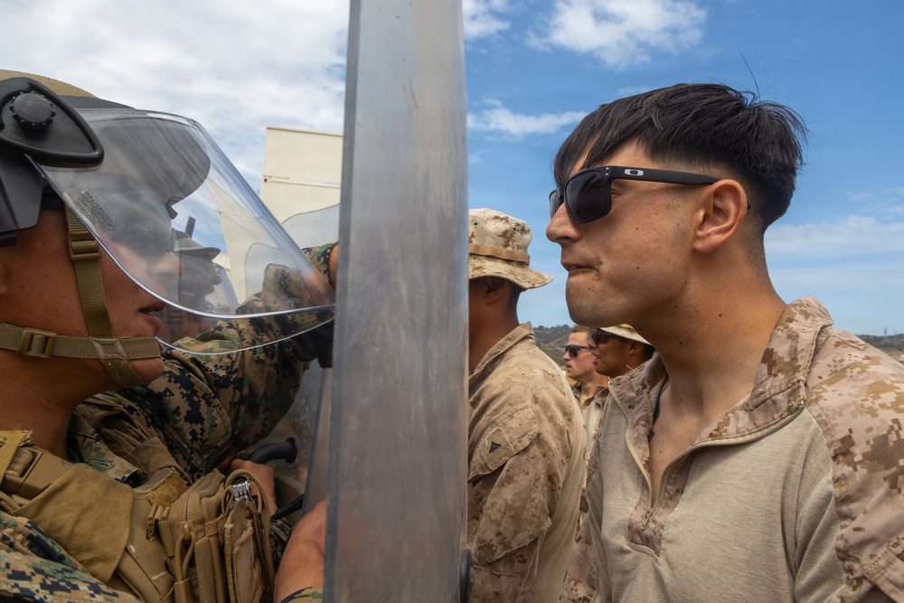U.S. Marines with 2nd Bn., 5th Marines participate in non-lethal weapons course