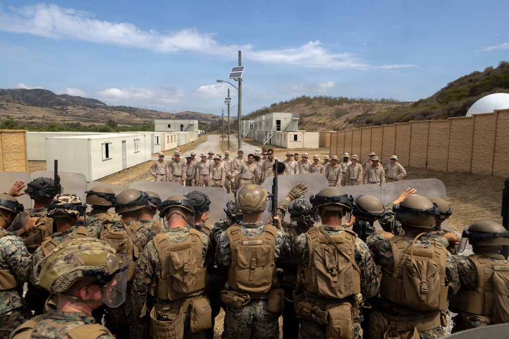 U.S. Marines with 2nd Bn., 5th Marines participate in non-lethal weapons course