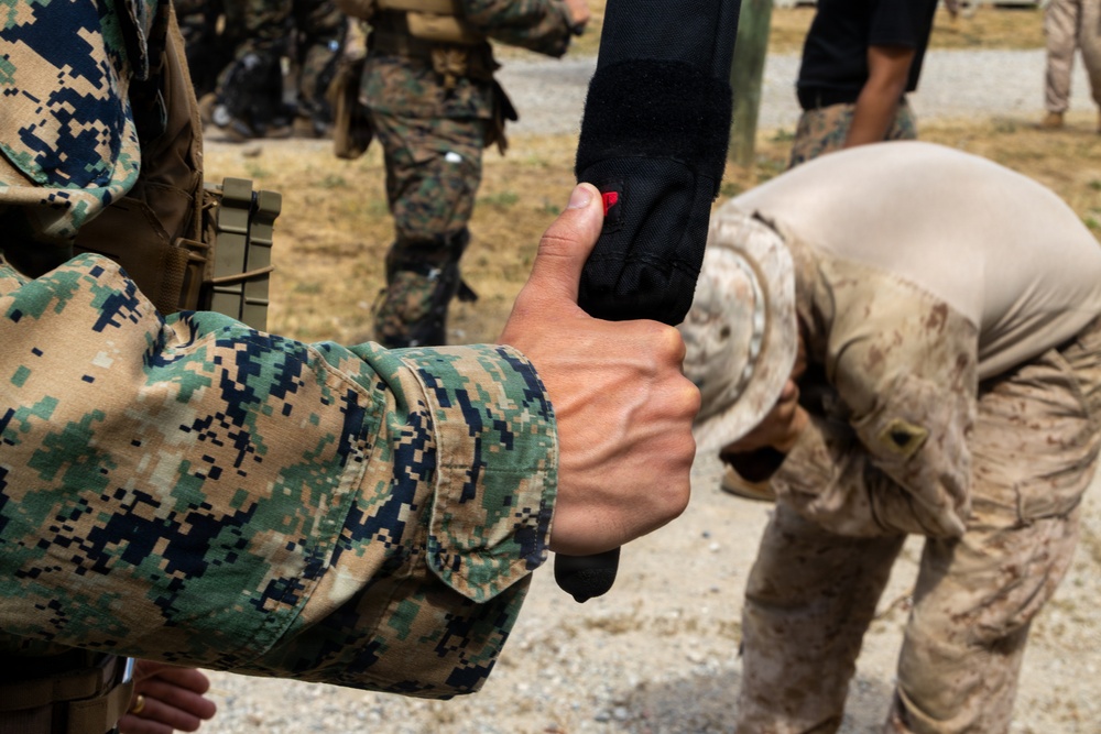U.S. Marines with 2nd Bn., 5th Marines participate in non-lethal weapons course