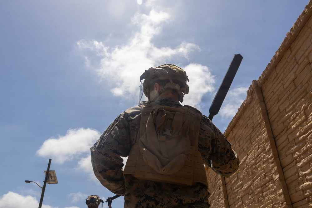 U.S. Marines with 2nd Bn., 5th Marines participate in non-lethal weapons course