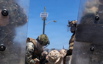 U.S. Marines with 2nd Bn., 5th Marines participate in non-lethal weapons course