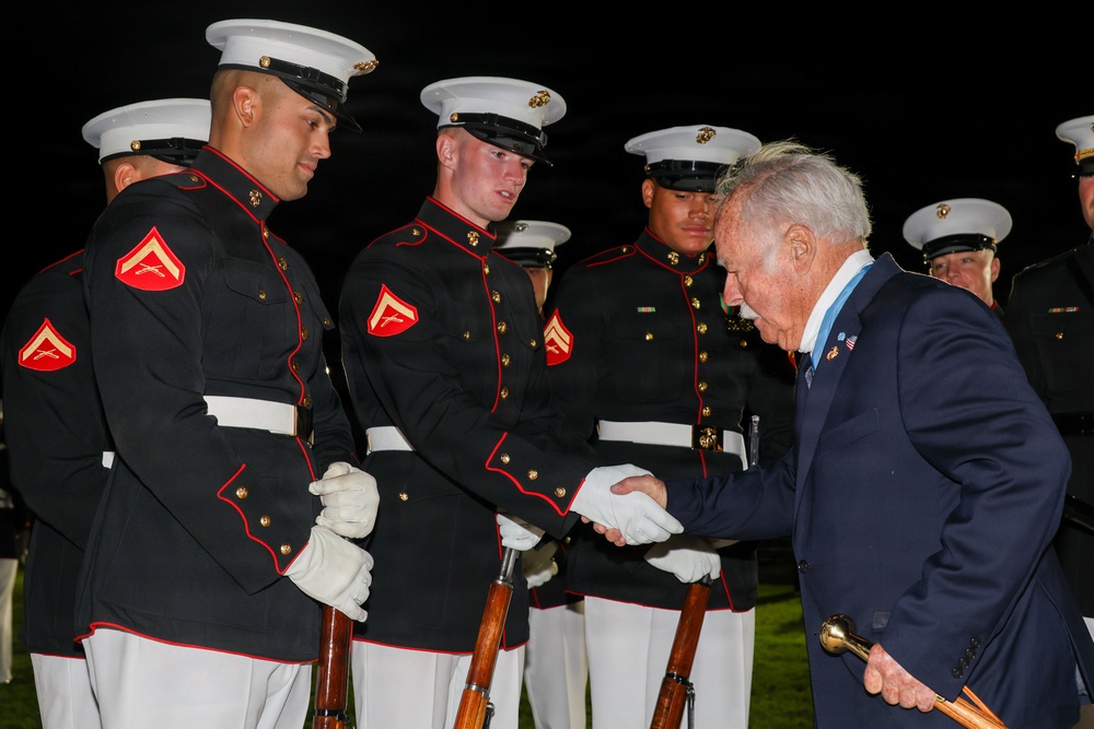 Marine Barracks Washington Hosts Col. Barnum at Evening Parade