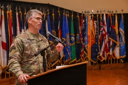 Chaplain (Col.) David A. Bowlus speaks at Fort Bliss Community Prayer Breakfast