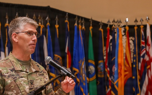 Chaplain (Col.) David A. Bowlus speaks at Fort Bliss Community Prayer Breakfast