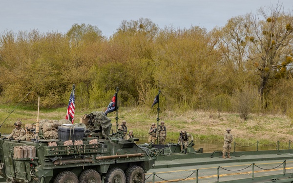 2nd Cavalry Regiment conducts wet gap crossing erected by 809th MRBC.