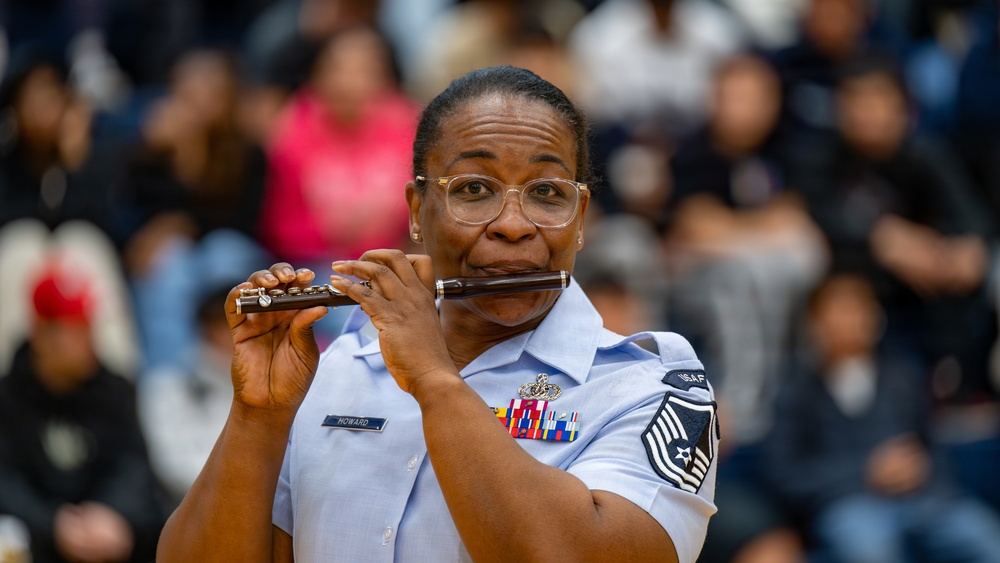 Band of the Golden West performs for students