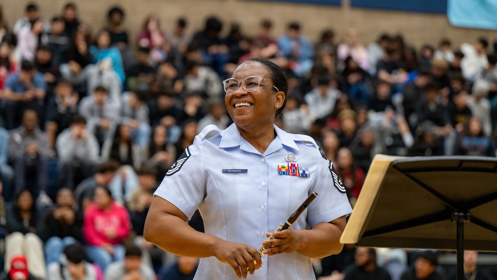 Band of the Golden West performs for students