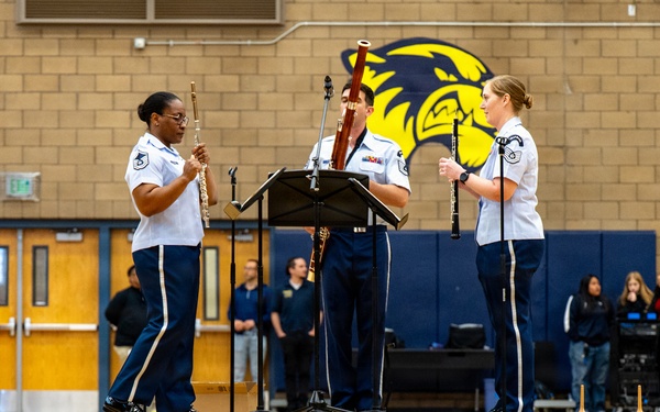Band of the Golden West performs for students