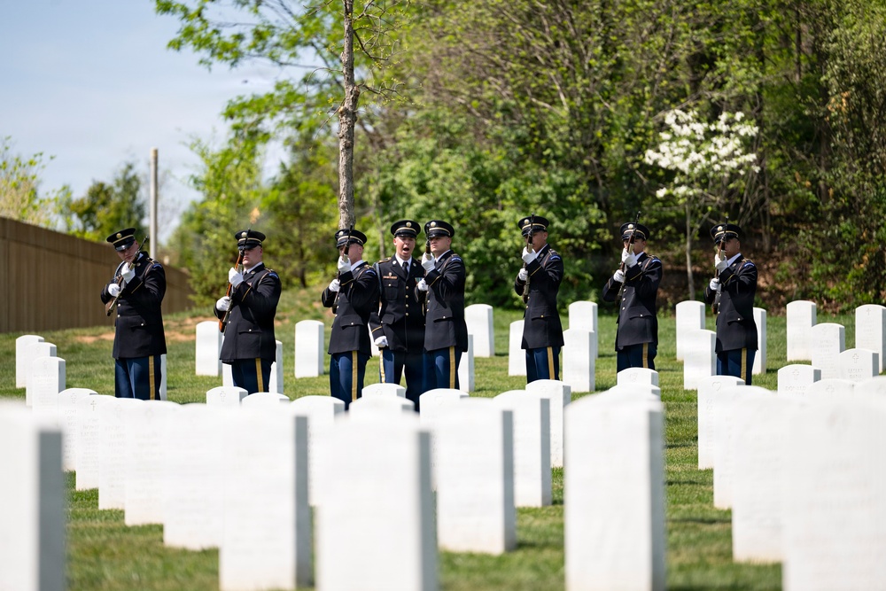 Full Military Funeral Honors with Escort are Conducted for U.S. Army Air Forces Sgt. James Murray in Section 71