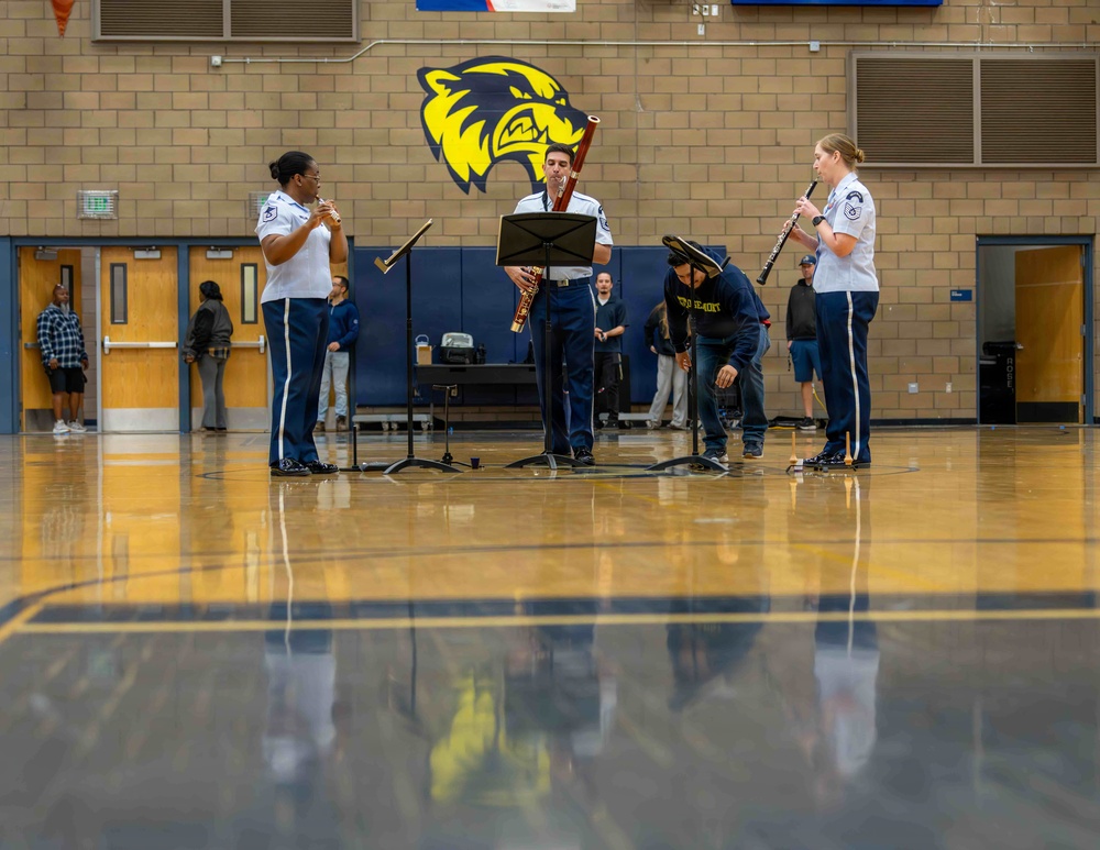 Band of the Golden West performs for students
