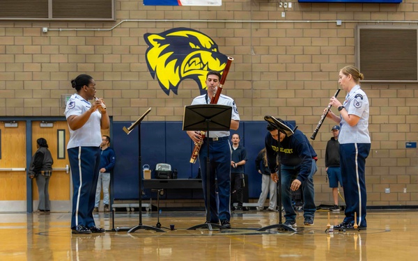 Band of the Golden West performs for students