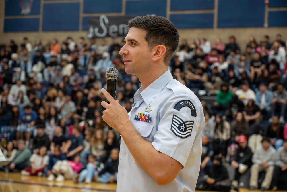 Band of the Golden West performs for students