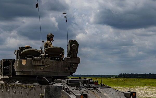 Dogface Soldiers conduct M2 Bradley stress shoot