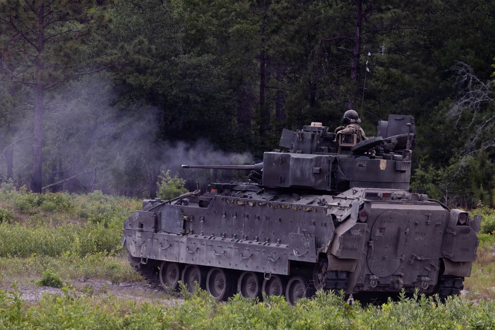 Dogface Soldiers conduct M2 Bradley stress shoot