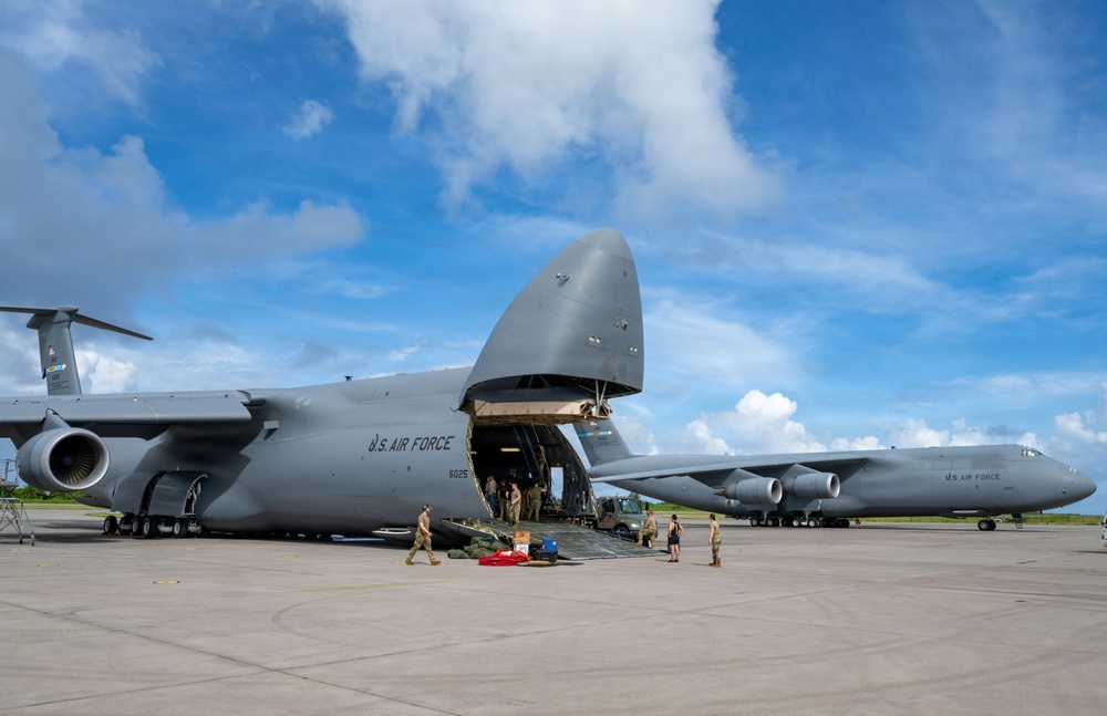 C-5 Support for Seabees at Diego Garcia