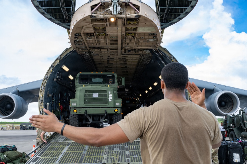 C-5 Support for Seabees at Diego Garcia