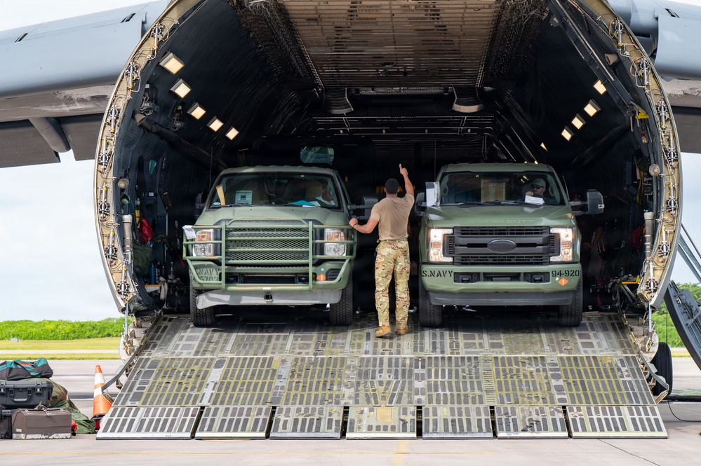 C-5 Support for Seabees at Diego Garcia