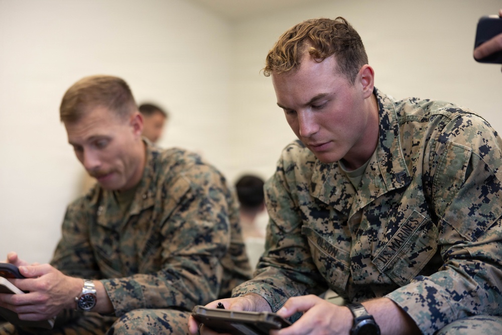 Exercise Garnet Rattler: U.S. Marines conduct range safety brief, F-15E Strike Eagle familiarization, CASEVAC ROC walk