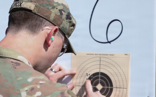 Region II Best Warrior Competitors zero their M4 carbine rifles