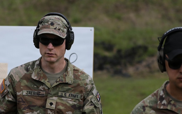 Region II Best Warrior Competitors zero their M4 carbine rifles