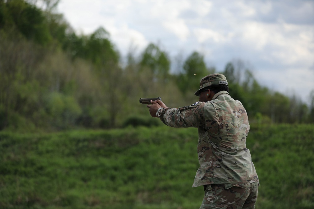 Region II Best Warrior Competitors conduct the Norwegian Pistol Qualification