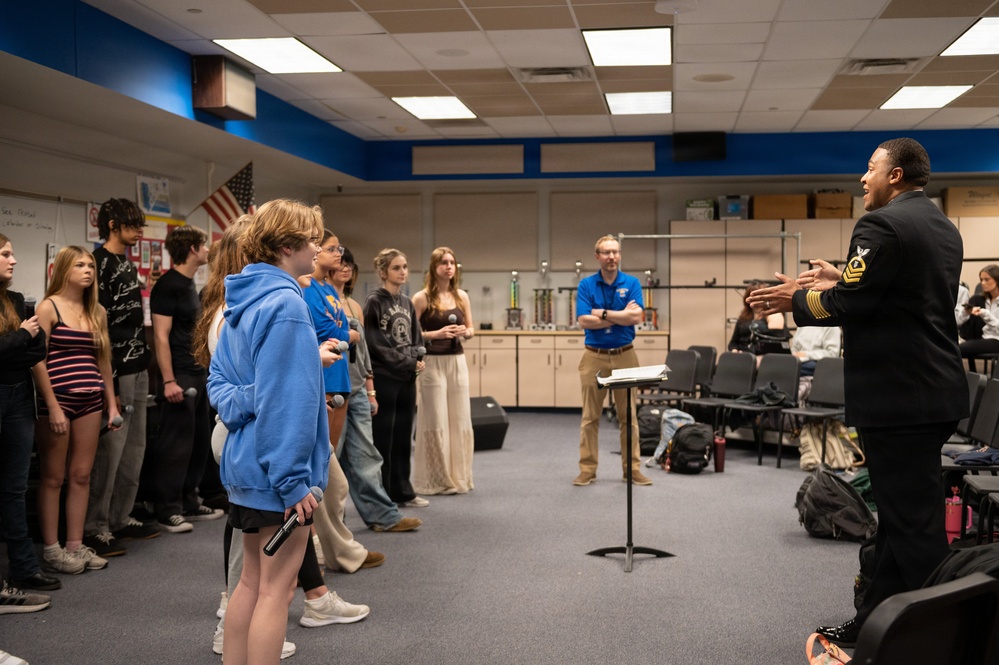 The U.S. Navy Band Cruisers lead educational clinic at Downingtown East High School