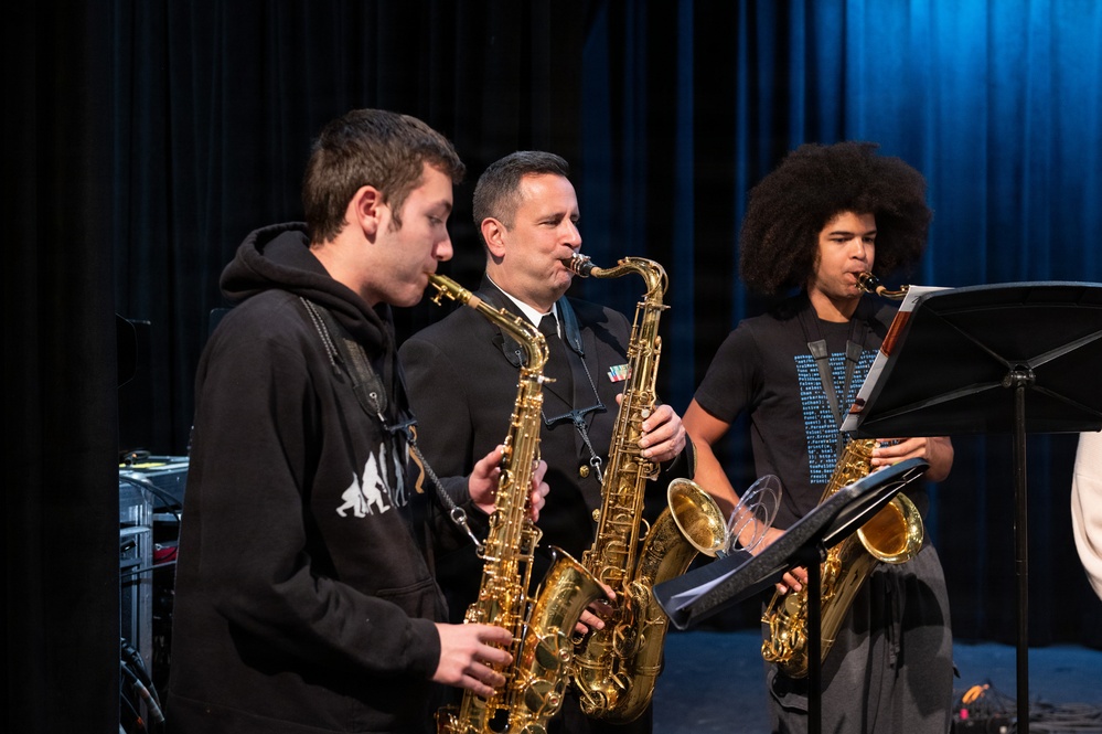 The U.S. Navy Band Cruisers lead educational clinic at Downingtown East High School