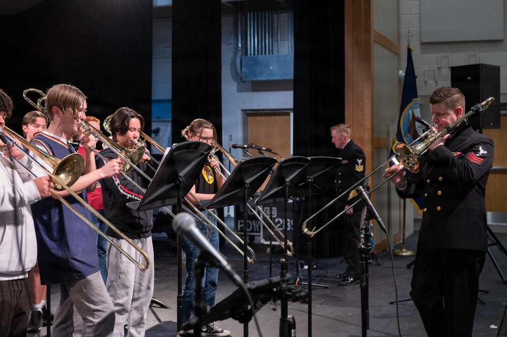 The U.S. Navy Band Cruisers lead educational clinic at Downingtown East High School