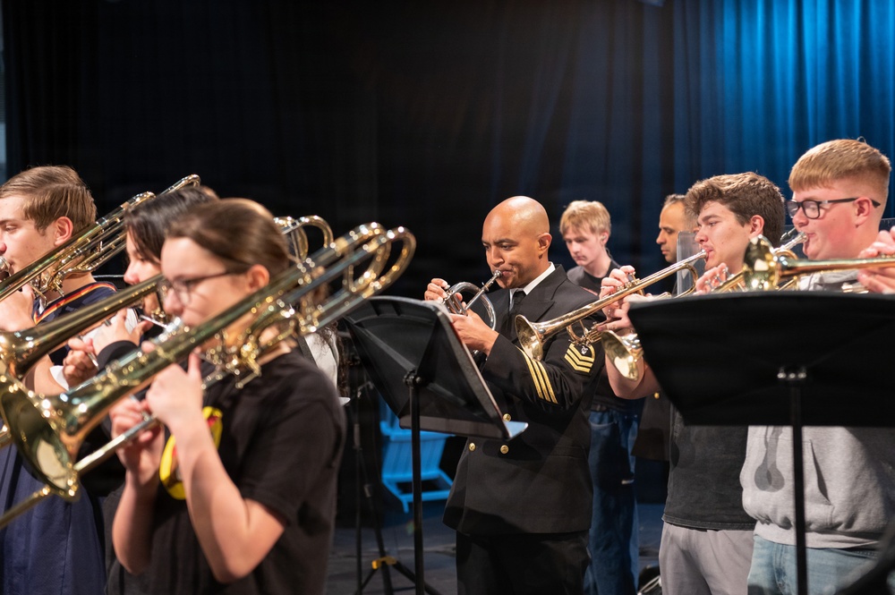The U.S. Navy Band Cruisers lead educational clinic at Downingtown East High School