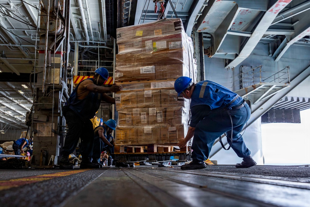 Abraham Lincoln Conducts a Replenishment-at-Sea with Carl Brashear