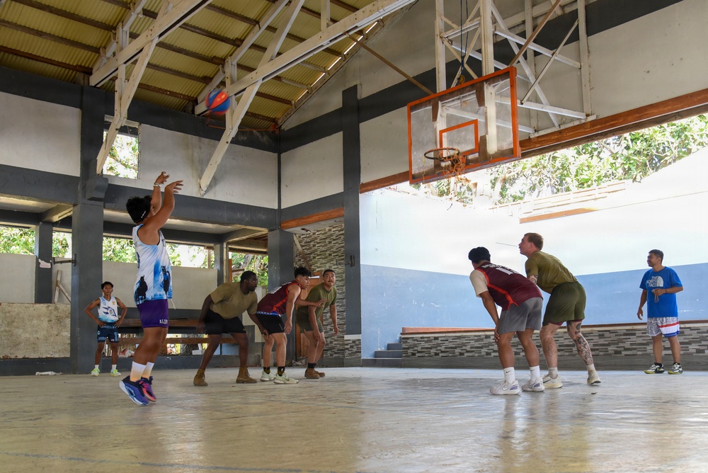 Balikatan 2026: Philippine Armed Forces, U.S. service members participate in a basketball tournament with Calayan residents