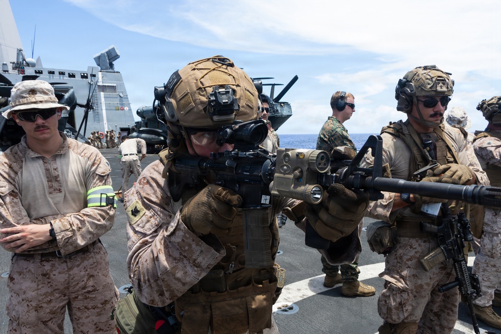 USS Portland Sailors and Marines Conduct Routine Operations
